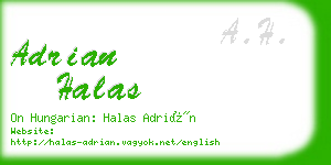 adrian halas business card